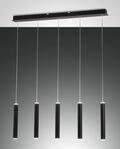 Fabas Luce 5er-LED-Pendelleuchte PRADO schwarz 90cm 3685-48-101 8019282533399