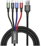 Fast USB Cable 4in1 2xUSB-C / Lightning / Micro 3.5A 1.2m - Black