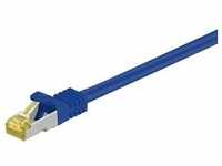 RJ45 patch cord CAT 6A S/FTP (PiMF) 500 MHz with CAT 7 raw cable blue