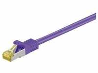 RJ45 patch cord CAT 6A S/FTP (PiMF) 500 MHz with CAT 7 raw cable violet