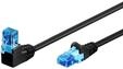 LAN CAT 6A U/UTP 90&deg; - Schwarz - 0.5m