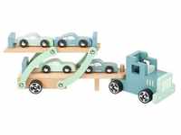 Small Foot - Wooden Truck Transporter Chicago with Cars 9dlg.
