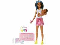 Barbie Skipper Babysitter (Pink Baby Crib Playset)