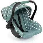Deluxe Car Seat with Canopy for Dolls - Green w/ Stars