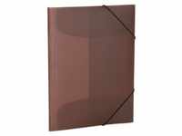 Elasticated folder A3 PP translucent brown