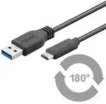 USB-A USB-C - 0.15m - USB 3.0 - Schwarz