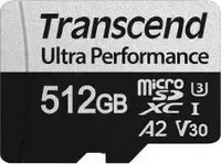 Transcend TS512GUSD340S, Transcend 340S MicroSD/SD - 160MB/s - 512GB