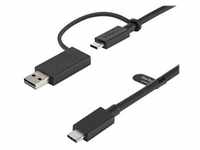 USB C Cable USB-A Adapter Dongle Hybrid 2-in-1 USB C Cable 1m