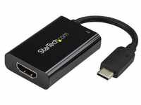 StarTech.com USB-C to 4K HDMI Adapter - 60 Watt USB Power Delivery - Black -...