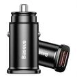 Square Car Charger 2xUSB QC3.0 5A 30W (Black)