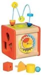 Goki Wooden Activity Cube Beatbox and Motor Skills Spiral