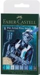 Faber-Castell Tuschest. Pitt Artist Pen Blues 8er