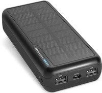 SBS TTBB20000SK, SBS Solar Power Bank - 20.000 mAh - Black Powerbank (Akku) - schwarz