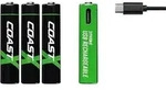 Battery 1.5V AAA Li-Ion rechargeable 750 mAh USB-C cable pack of 4.
