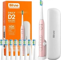 Bitvae D2Pink+holder+case, Bitvae Elektrische Zahnb&uuml;rste Sonic toothbrush with tips