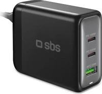 SBS TECHGSTUSB2C100W, SBS 100 Watt GaN charging station - Black