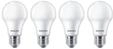 Philips LED-Lampe Standard 10W/827 (75W) Frosted 4-pack E27