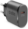 SBS TETR1CPD25, SBS TETR1CPD25 25W USB-C Wall Charger with Power Delivery - Black