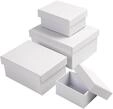 Creativ Company - Rectangular Boxes White with Lid 4 pcs.