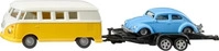 SIKU 313-2567, SIKU VW T1 with Trailer and VW Beetle