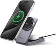 Qi2 15w 2-In-1 Wireless Charger Magsafe Fast Charging Station Grey