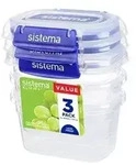 Rectangle Klip It Plus 3Pack 400ml