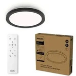 AIO Ceiling Light with Remote (Round Black) - 24W Integrated LED Lamp with 3 step