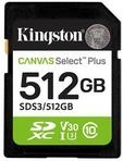 Kingston SDS3/512GB, Kingston Canvas Select Plus Gen3 SDXC - 150MB/s - 512GB