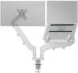 Ergo Platzsparender Dual Monitorarm mit Laptophalterung, Grau