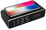 Digital alarm clock with Qi wireless charging function - Black