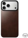 Nomad NM014407858, Nomad - Magnetic Leather Back - iPhone 17 Pro | Rustic Brown 