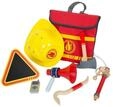 Small Foot 12361, Small Foot - Firefighter Backpack with Wooden Fire Brigade
