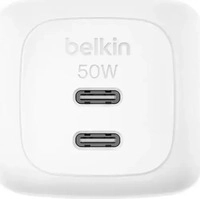 Belkin WCH019KQWH, Belkin BoostCharge 50W Dual USB-C PD Wall Charger with PPS WHT