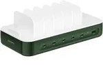 Charging station Team 100W 1x USB-A port 5x USB-C ports includes 6 cables green