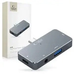 HUB V6 4in1 USB-C - USB-A 3.0 / USB-C PD100W / HDMI / mini jack 3.5mm - grey...
