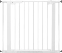 BabyDan 500870, BabyDan Premier Safety Gate with 2 Extensions White 86-93.3 cm