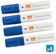 Nobo Glide Boardmarker, trocken abwischbar, gro&szlig;e Keilspitze, 4 St&uuml;ck Blau