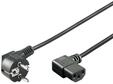Pro Strom Kabel C13 2x90&deg; - Schwarz - 1.5m