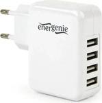 Gembird EG-U4AC-02, Gembird Universal USB charger 4 ports - 3.1 A - White