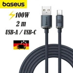 Baseus CAJY000501, Baseus Crystal Shine cable USB to USB-C 100W 2m (black)