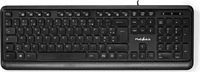 Nedis KBMU200BKFR, Nedis - keyboard - AZERTY - French - black - Tastatur -