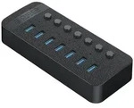 CT2U3-7AB 7x USB-A 3.0 Hub with Switches - Black USB-Hubs - USB 3.0 - 7 -...