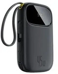 EnerFill FC31 10000mAh 45W Power Bank with USB-C and Lightning Cables - Black -...