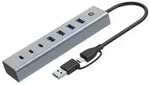 HUBBIES HUBBIES20G - hub - 2-in-1 USB-A/C host cable USB powered aluminum with 25 cm