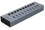 BT2U3-10AB Hub 10x USB-A 3.0 with switches - gray USB-Hubs - USB 3.0 - 10 - Grau