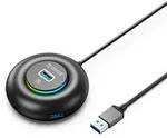YXR4-U3 RGB USB Hub 4-Port USB-A 3.0 with Audio/Microphone Port 1.8m - Black...