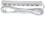 8-Stikd&aring;se Hvid 5 m Ledning