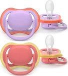 Philips SCF349/46, Philips Avent Pacifier ultra air 2 pack 18+ mdr. pink/r&oslash;d