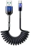 S-A43 Crystal-Clear Series 3A USB-A - USB-C spiral cable 1.5m - black