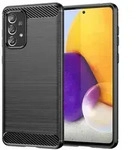 Carbon Case Flexible TPU Cover for Samsung Galaxy A73 Black